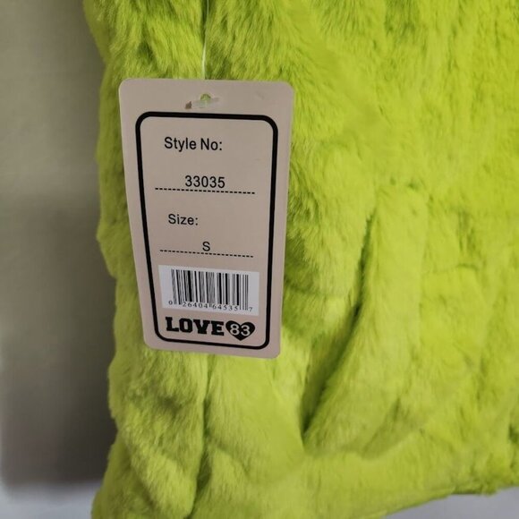 Love83 Faux Fur Jacket in Lim Green - Size Small - Picture 6 of 9
